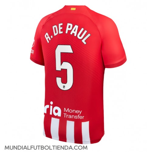 Camiseta Atletico Madrid Rodrigo De Paul #5 Primera Equipación Replica 2023-24 mangas cortas